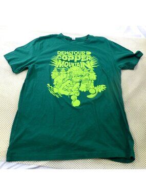 RARE Mountain Dew Tour Copper Mountain Green Graphic Tee Shirt Skateboard Snowbo